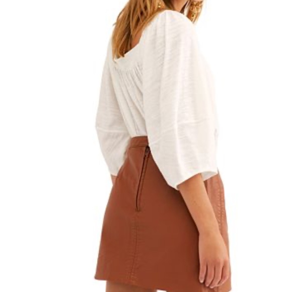 Free People Faux Leather Mini Skirt - Size 4 - Picture 2 of 6
